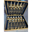 Kit Faqueiro Luxo Dourado 24 Peças