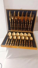 Kit Faqueiro Luxo Dourado 24 Peças